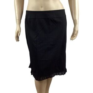 Courtenay Ruffle Trim Pencil Skirt Size 16 Black